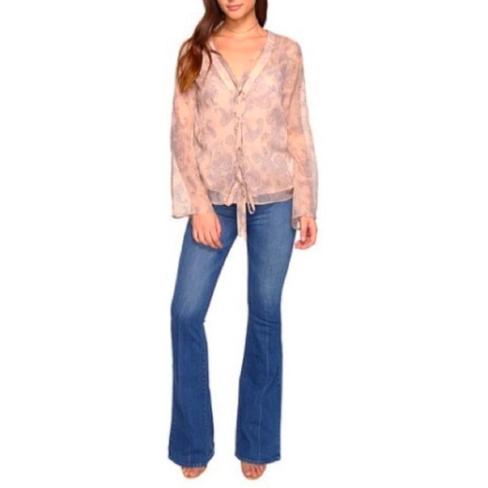 NWT Jetset Diaries Sublime Illusion Top Medium Paisley Print Sheer Fairycore